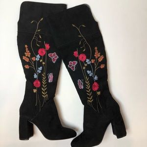 Women’s black over the knee faux suede boots